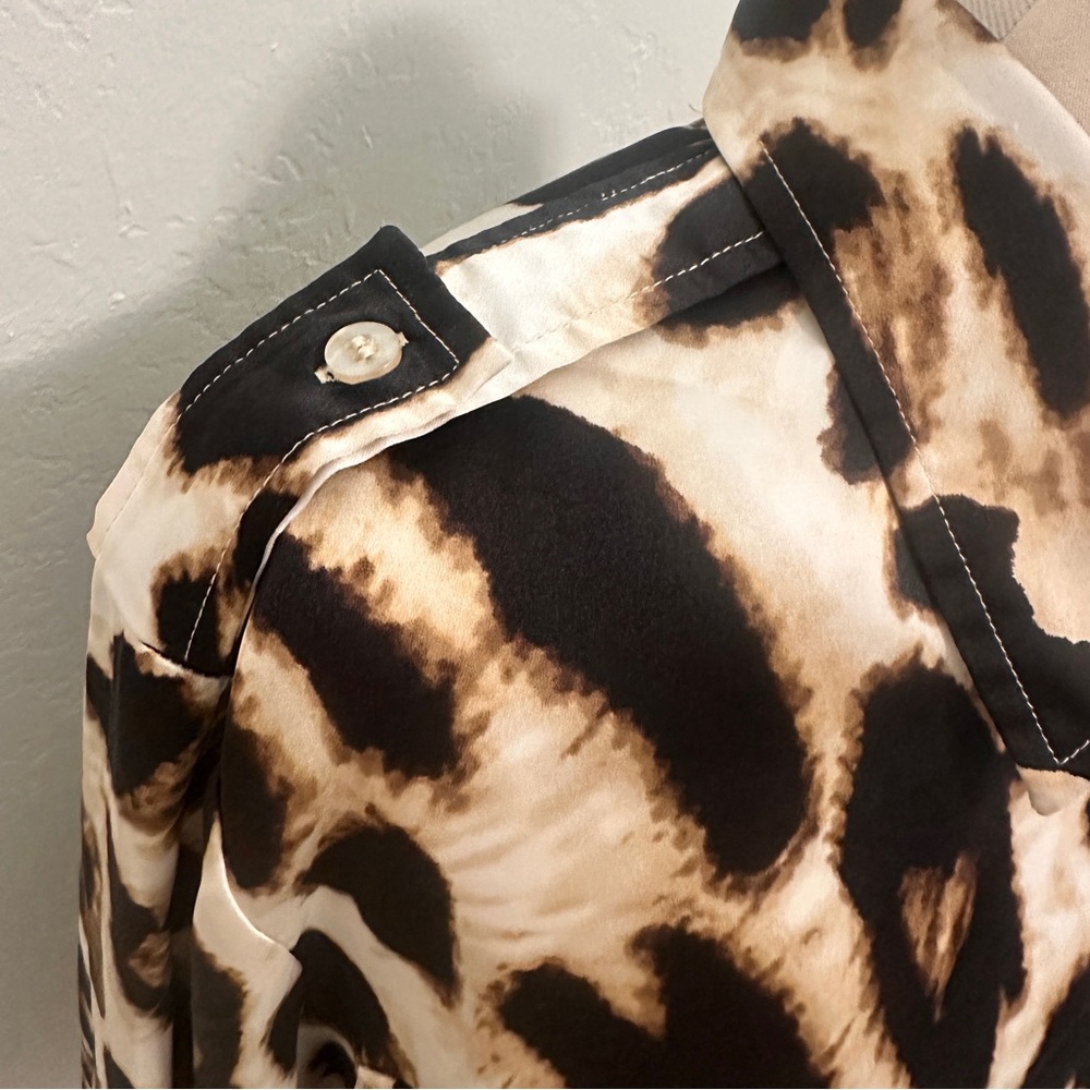 Chicos Leopard Print Satin Tunic Sz 3/XL - Picture 2 of 5